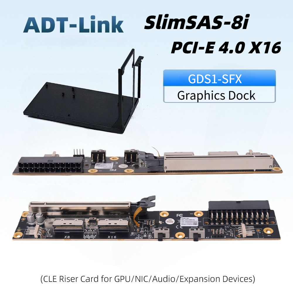 External Gpu Dock Pcie 4.0 Oculink - Podwójna stacja dokująca Dual SlimSAS 8i