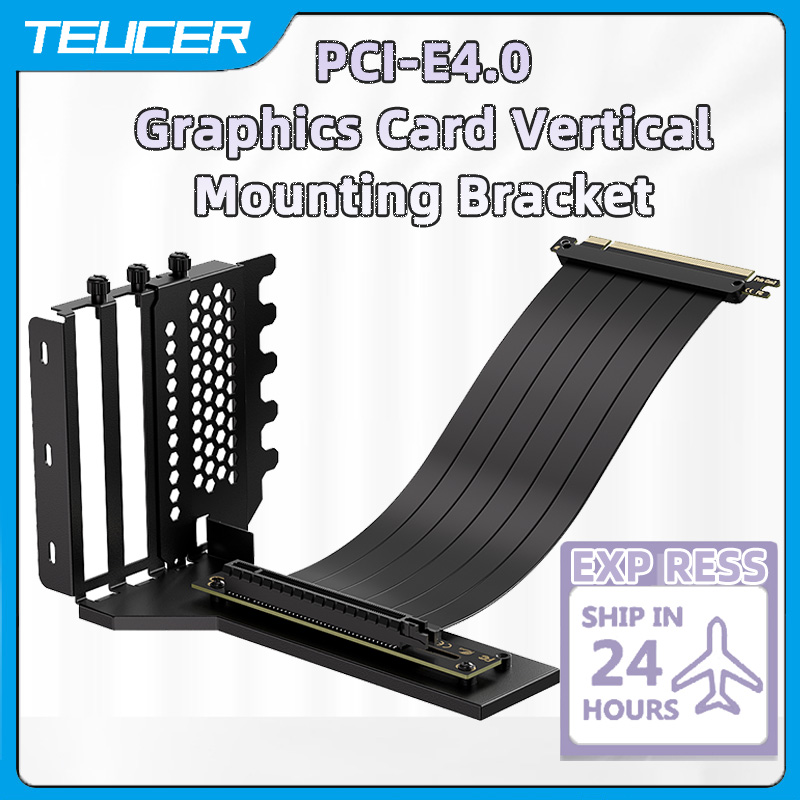 Pcie 4.0 X16 Riser Cable 90 Degree - TEUCER pionowy uchwyt montażowy GPU zestaw