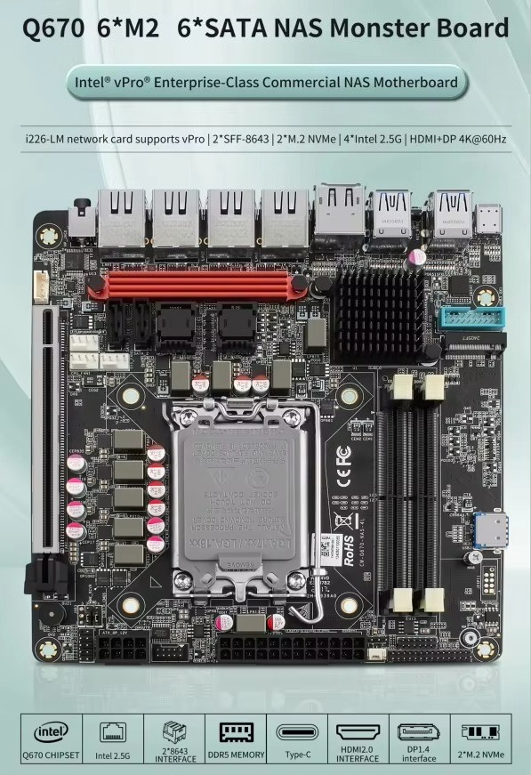 Płyta główna In-tel VPro Q670  – Lga 1700 Ddr5 Itx Motherboard recenzja i cena