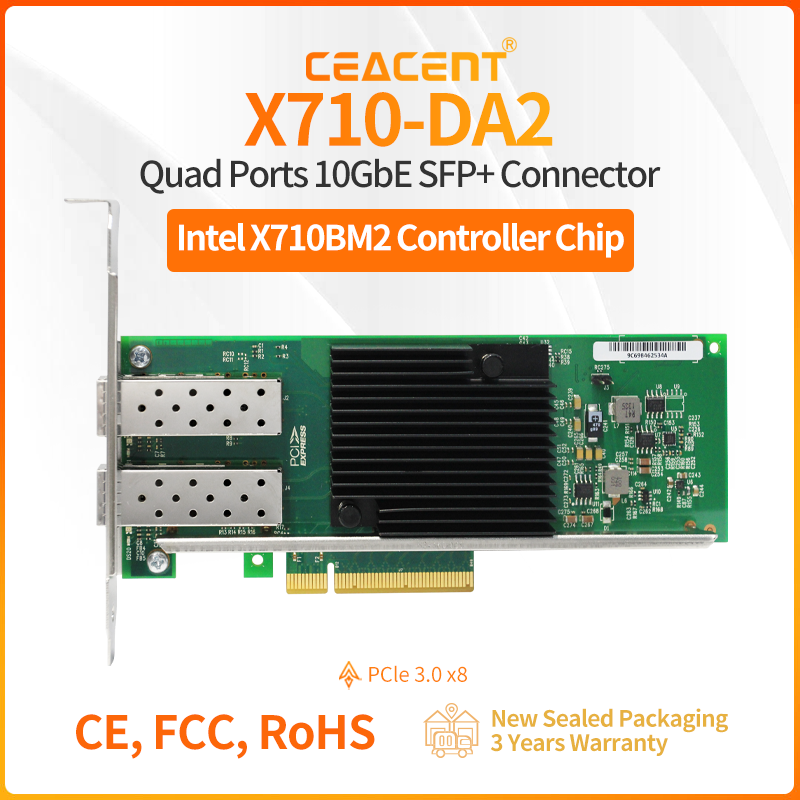 X710-DA2 Intel X710-BM2 Chipse – 10Gb Sfp+ Pcie Network Card Dual Port recenzja i cena